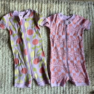 Hanna Andersson: Set of Two Baby Zip-Up Rompers